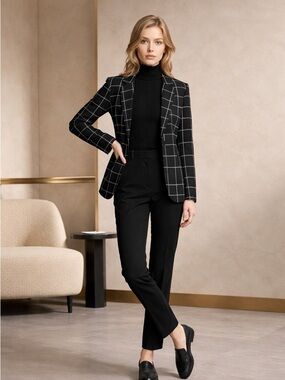 Mercer & Madison Checkered Single Breasted Blazer Size Large